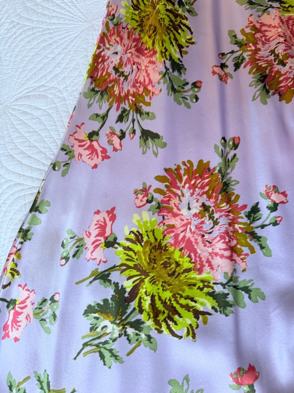 Cinq à Sept Chrysanthemum Ray Silk Floral Midi Dress, Purple | Size 6 - Picture 8 of 9